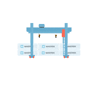 Maersk_official logo rainbow ocean airplane Sticker