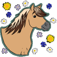 ukiespaddockparadise flowers horse horses penny Sticker