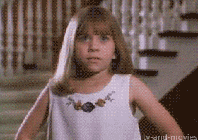 TV gif. Mary Kate or Ashley Olsen sighs dramatically and puts the back of her hand on her head.