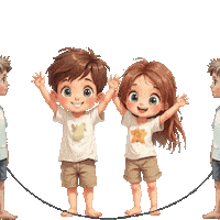 Boys Girls Jump Rope Sticker