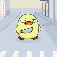 digitalducks stabby quacks cartoon duck duck with knife GIF