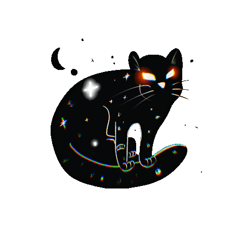 Makyzzzz cat kitty blackcat catligth Sticker