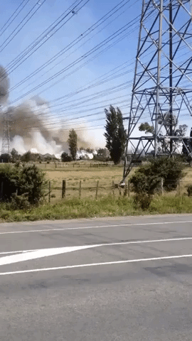 Smoke Billows From Christchurch Fire