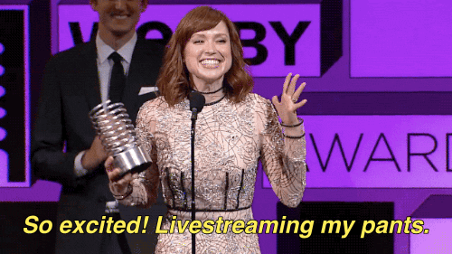 excited ellie kemper GIF by The Webby Awards