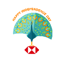 Independence Day Peacock Sticker by HSBC India