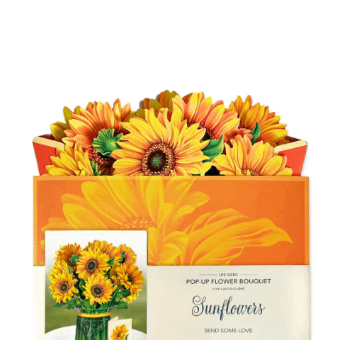 FreshCutPaper giphygifmaker sunflowers fcp happy mail GIF