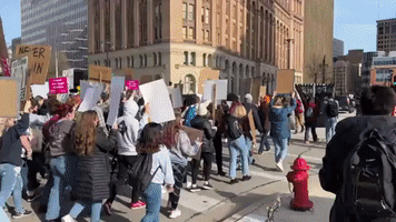 Abortion Rights Protesters March Through Milwaukee