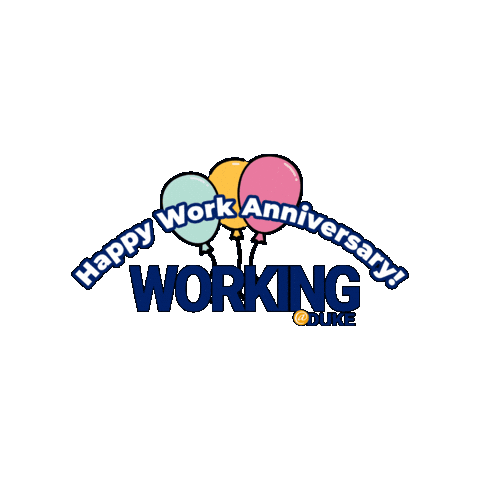 WorkingatDuke giphygifmaker work anniversary happy work anniversary workingatduke Sticker