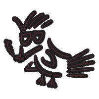 GreenFalcon13 cartoon cool red bird Sticker