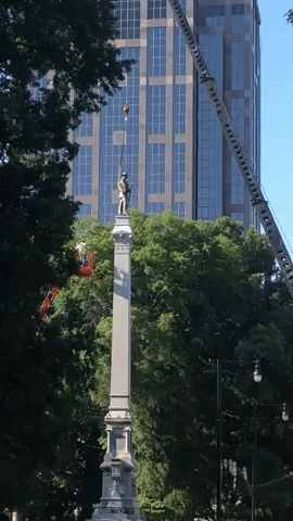 75-Foot-Tall Confederate Monument Removed From Downtown Raleigh