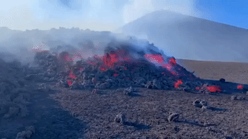 Lava Smolders on Mount Etna as Volcanic Activity Continues