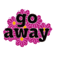 lizmakesthings flower leave go away leave me alone Sticker
