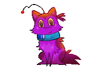 NIKADAKAVANA blue purple alien creature Sticker