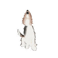 Complaining Wire Fox Terrier Sticker by breadcrumbsclub