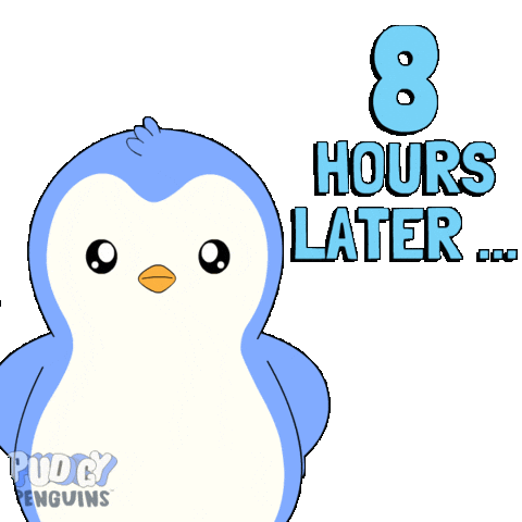Still Waiting Penguin Sticker by Pudgy Penguins