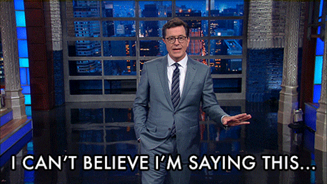 throw up donald trump GIF by The Late Show With Stephen Colbert