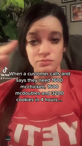 McDonald's Employee Displays Order for 6,400 Items
