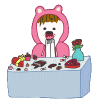 valentines day eating Sticker by BuzzFeed Animation