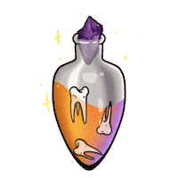 Inkvisiblemoon orange spooky sparkle creepy Sticker