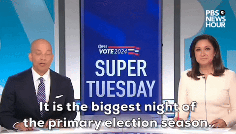Super Tuesday Election GIF by PBS NewsHour