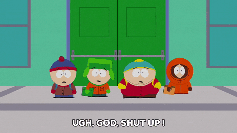 eric cartman shut up GIF by South Park 