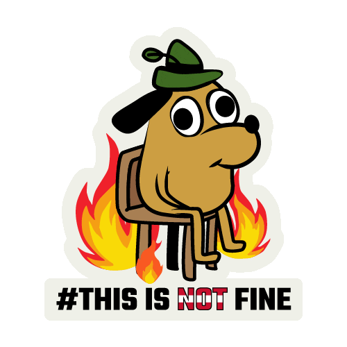 Thisisnotfine Sticker by papabogner