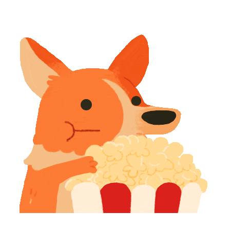 Hungry Eating Popcorn Sticker