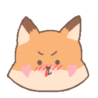 CherryYang giphyupload fox shy nosebleed Sticker