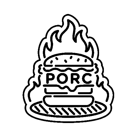 PORCPORC_COM giphyupload fireburger porcaporter foodporc Sticker