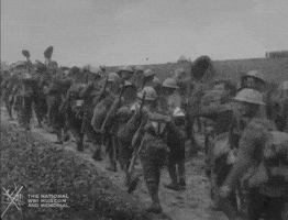 NationalWWIMuseum black and white waving cheering military GIF