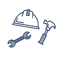 bauwasauf helmet hammer icons tools Sticker