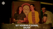 sit yourself down baroness von sketch GIF