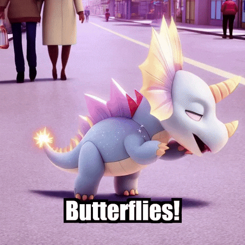 Excited Butterflies GIF by Divineasaur