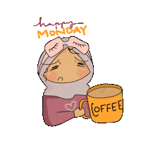 hoodncape coffee work sleep monday Sticker