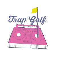 TrapGolf boombox birdie golfer spray paint Sticker