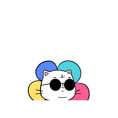 Cat Flower Sticker
