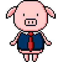PiggyFarm pig piggy sit squat Sticker