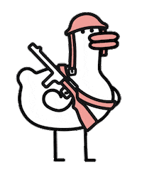 wordduck dance dancing gun hat Sticker