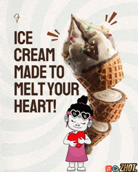 Ice Cream Scoop Heart Melt GIF by Zhotcita