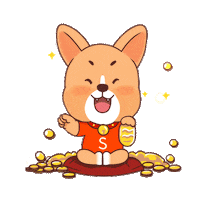 Happy Dog Sticker by ShopeeTH