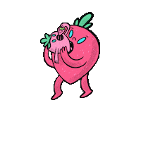 Beer Strawberry Sticker by Other Half Brewing