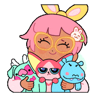 SparklesMagicalMarket love pink friends animals Sticker