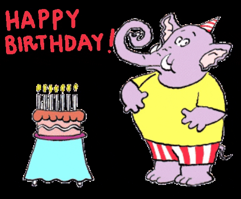 gif happy birthday elephant cake GIF