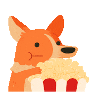 Hungry Eating Popcorn Sticker