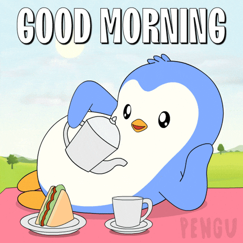Good Morning Penguin GIF by Pudgy Penguins