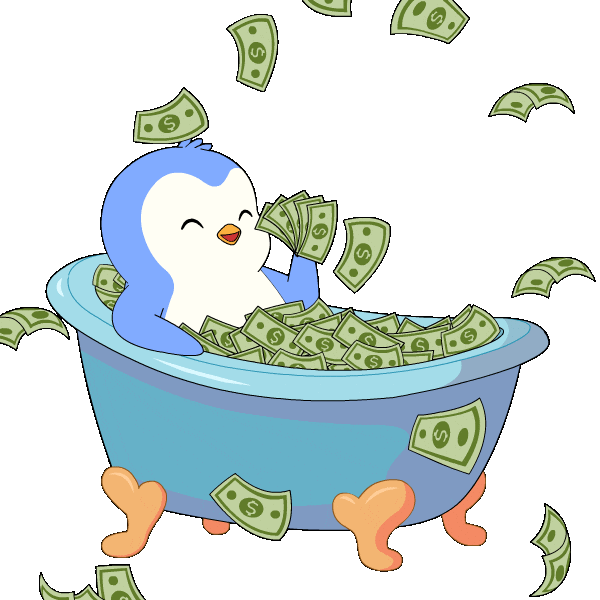 Cash Money Swimming Sticker by Pudgy Penguins