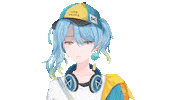 Shoshime angry vtuber blue hair 生氣 Sticker
