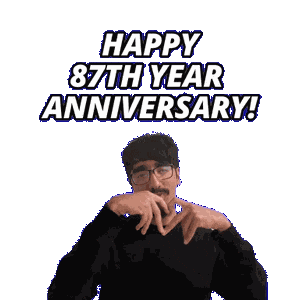 87 Year Anniversary Sticker