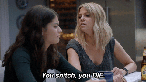 You Snitch You Die Kaitlin Olson GIF by The Mick