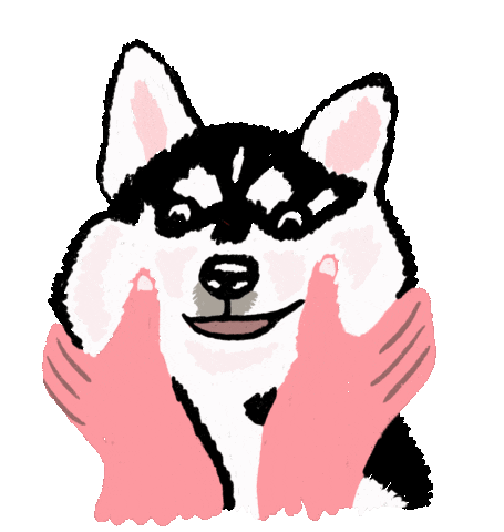 Siberian Husky Dog Sticker by Julia Gluyas